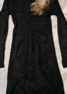 Gray Sweater w/ Feather Detail