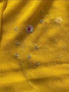 Yellow Embroidered Saree