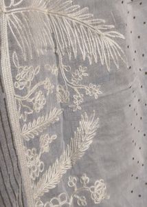 Light Blue Lucknawi Chikankari Dupatta with Tassel