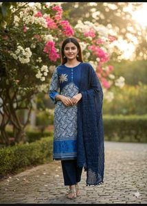 Bust 38 Stylish Blue Printed Kurta