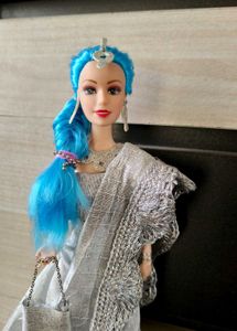 Elegant Silver Lehenga Choli doll set