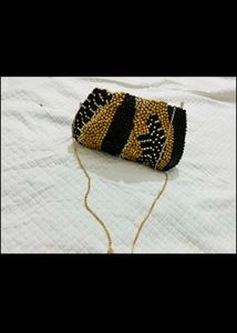 Zara Beaded Clutch Bag with Chain Strap