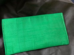 Green Embroidered Pouch