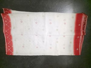 Red And White Georgette Saree