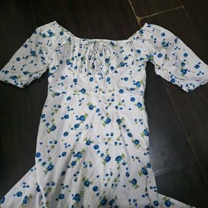 Floral slit midi dress