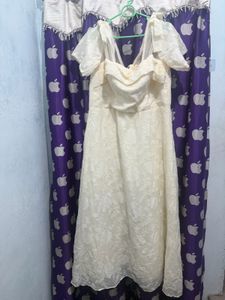Elegant Off-Shoulder Cream Dress