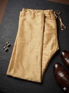 Exquisite Cream and Gold Dupion Silk-Blend boys