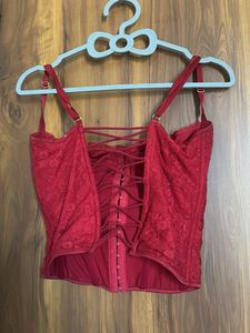 Red Lace Corset Top