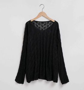 SAVANA Black Sheer Knit Sweater