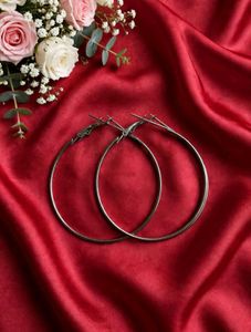 💖 Big Silver Thin Hoop Earrings - Classic Fashion