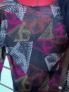 Patterned Long Sleeve Top