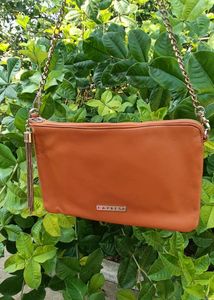 Caprese Tan Faux Leather Sling Bag