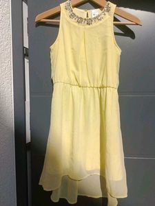Chic Yellow Embellished Dress