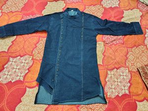 Boys Denim Kurta Set