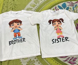 Cute Brother-Sister T-Shirt Set (Combo Pack)