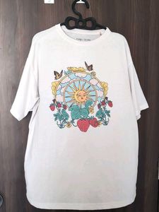 Cute Sun &amp; Strawberry Oversized Graphic Tee