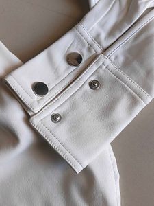 Leather off white or beige shirt