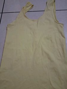 Cute Yellow Tank Top with Lace Trim