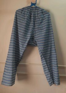 Pure Cotton Blue Floral Print 3 pc suit