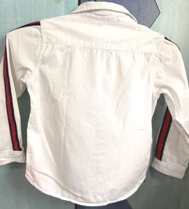 Kids White Robot Print Shirt