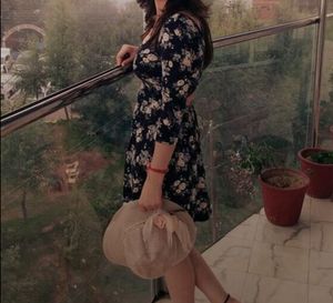 Floral Print Mini Dress - Size Small