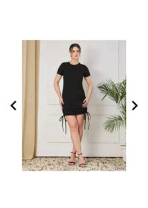 Chic Black Drawstring Ruched Mini Dress 💫