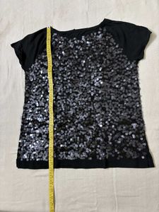 Black Sparkly Sequin  Top
