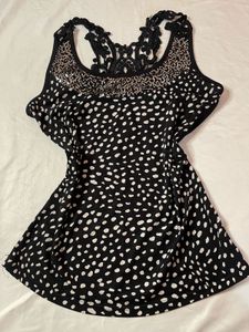 Stylish Black & White Polka Dot Top