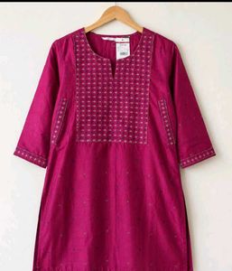 Pink Kurta with Embellishments