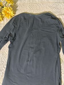 Grey floral long-sleeve top