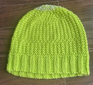 Lime Green Knit Beanie Hat