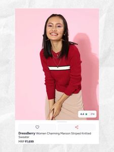 Ribbed Red Striped Sweater