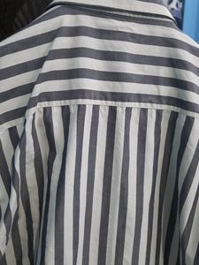 Grey Stripes Linen Shirt
