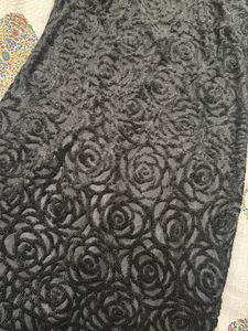 Chic Black Rose Textured Dress
