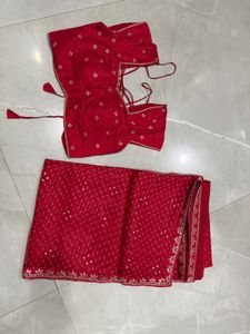 Stunning Red Lehenga Choli Set