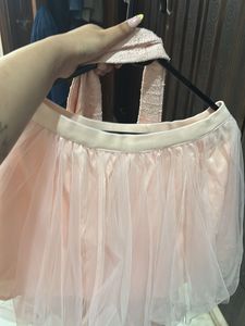 Pink Tweed Vest &amp; Tulle Skirt Set