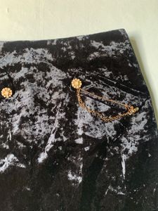 Black Velvet Mini Skirt