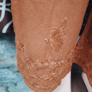 Pure Chikankari Lakhnowi Rayon Kurti Set