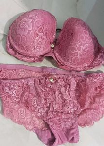 Mauve Lace Bra and Panty Set