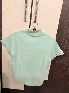 Mint Green Mock Neck Crop Top