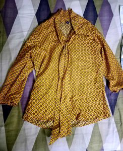 Stylish Mustard Print Top