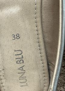 Silver Mary Jane Ballet Flats