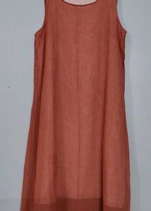 Sleeveless Orange Midi Dress