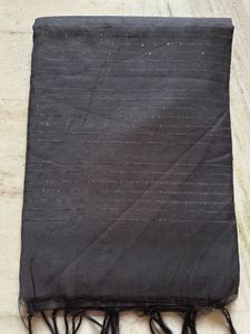 Brand new Elegant charcoal saree with Subtle Spark