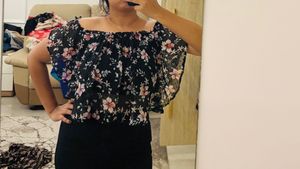 flowy mesh top with lining