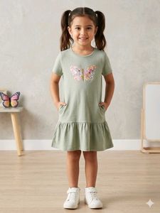 Cute Butterfly Ruffle Dress