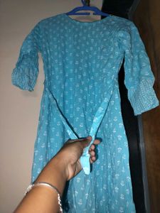 Sky Blue Printed Kurta