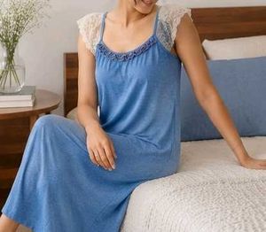 Blue nighty with garment