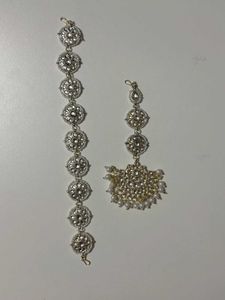 Traditional Indian Maang Tikka & Hair Chain Set