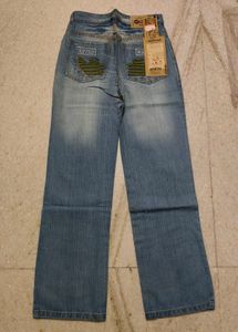 Vintage Blue Baggy Embroidered Back Pockets